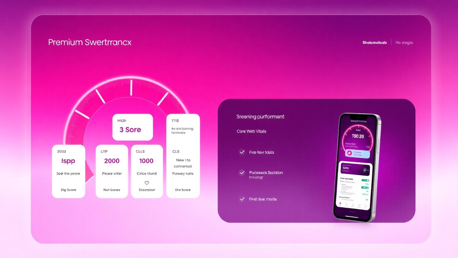 Core Web Vitals performance dashboard and mobile speed visual