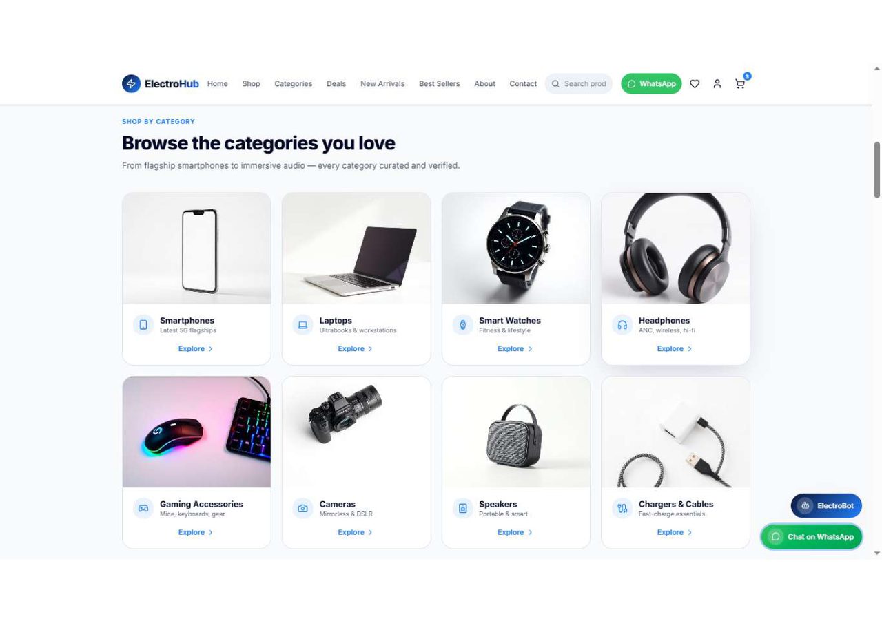 ElectroHub — Electronics E-commerce Concept preview