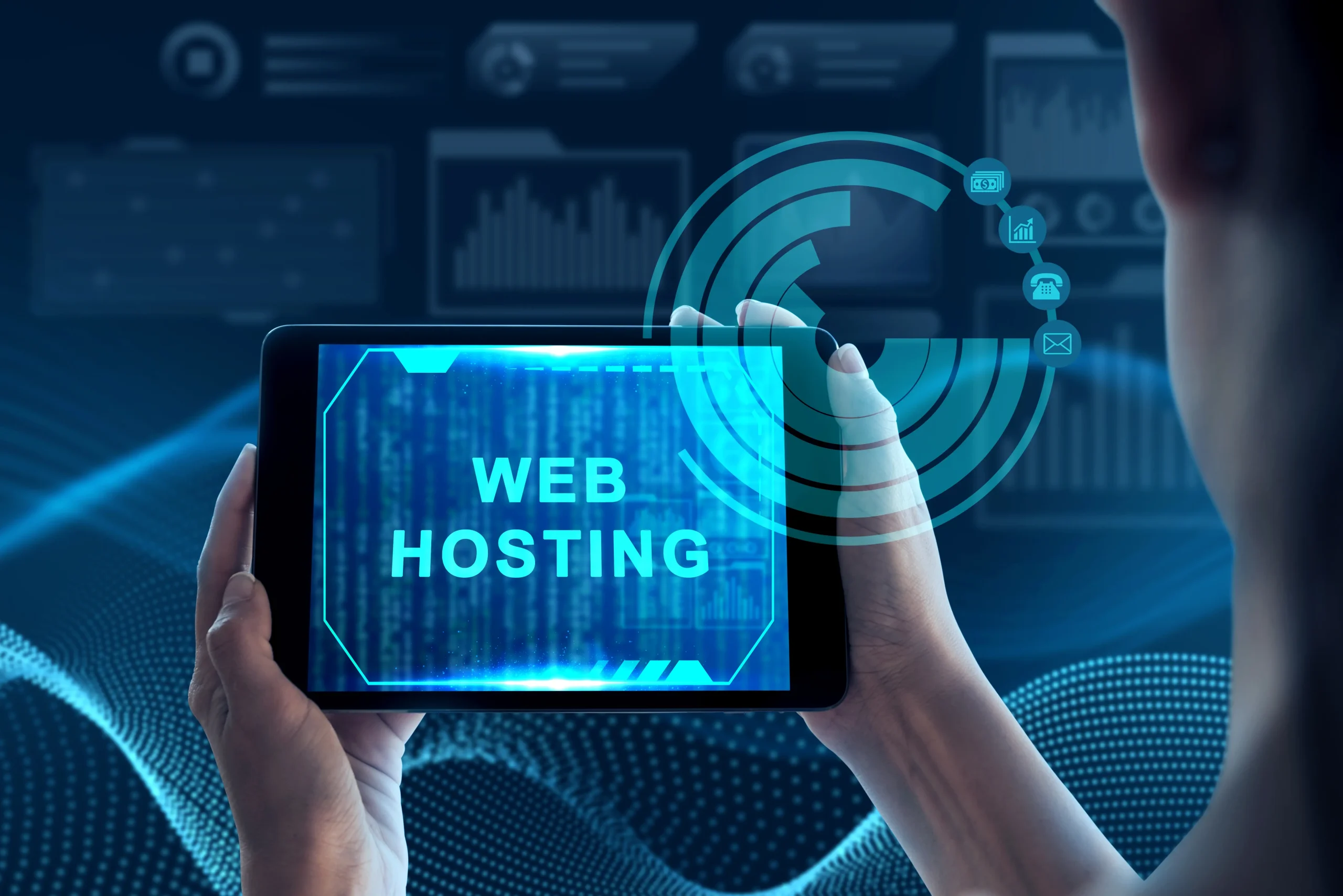 website-hosting-with-man-holding-tablet